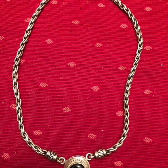 A vintage 925 Thailand silver necklace with Black onyx. - Picture 3 of 8